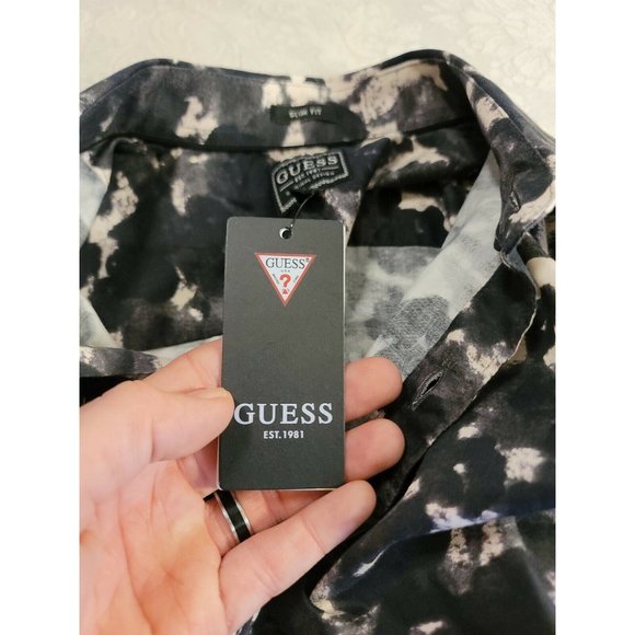 Guess Slim Fit Longsleeve Luxe Sz XS Animal Block Print Button Up Shirt - Picture 5 of 8